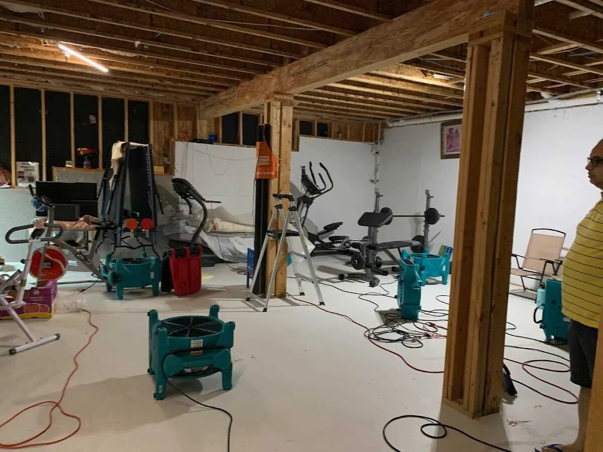 Basement drying equipment setup for Odor Removal & Deodorization in Van Wert